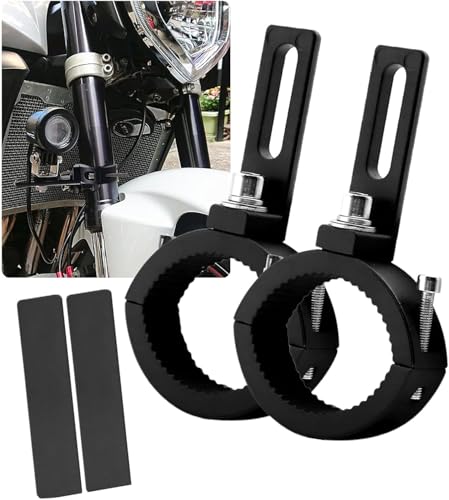 Motorcycle Fog Light Mount Brackets, Motorbike Auxliary Lights Tube Clamp Turn Signal Mounting Clamp Fog Light Holder Adjustable 3.6-5cm Fits Tube 1.5" 2" 2PCS (M) - size: Medium