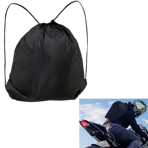 Drawstring Backpack,Motorcycle Helmet Bag Waterproof,Drawstring Helmet Bag for Sports, Folding Sport Backpack,Motorcycle PE Bag Helmet Bag for Travel, Swimming, Beach (Black)
