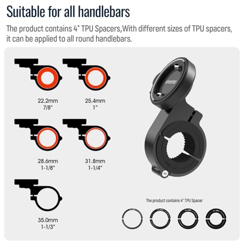Bike Phone Mount,Motorcycle Phone Holder with Universal Adapter,Out Front Bicycle Handlebar Mount for Mountain Road EBike,Scooter,Moto,MTB,Quick Release Attach/Detach-Black【Series C - 1st Gen】 - color: 【1st Gen】Handlebar Mount-Black