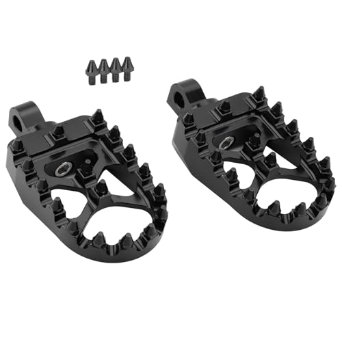 Motorcycle Foot Pegs MX Wide Pegs Floorboards for Dyna Fat Bob Touring Road Glide Road King Street Glide Electra Glide Sportster XL XR 883 Softail Streed Bob Fat Boy Universal (Black) - color: Black