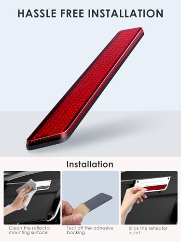 Saddlebag Reflector Inserts, Red Saddle Bag Reflectors Compatble for Harley Davidson Street Glide Ultra Limited Electra Glide Road Glide Road King 2014-2024 - color: Red