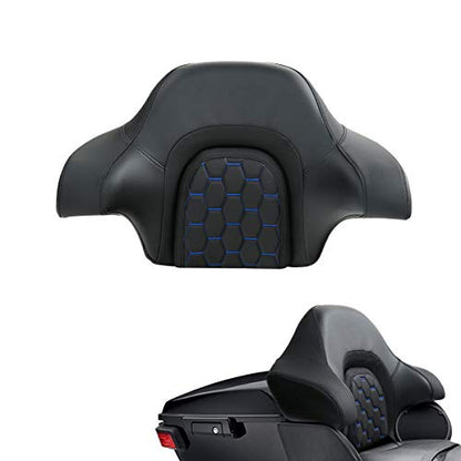 C.C. RIDER Wrap Around King Tour Trunk Backrest fit for Harley Touring Road King Street Glide Road Glide Electra Glide 2014-2024 - color: Passenger Backrest 16#Blue Stitching