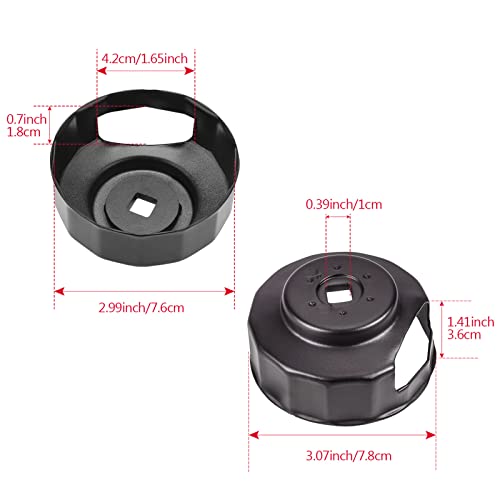 Motorcycle Oil Filter Cap Wrench Tool Compatible with Harley Davidson 1984-2023 Spin-on Oil Filters, Twin Cam Models with 76 x 14 Flutes