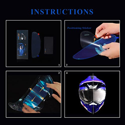 Motorcycle Helmet Visor Anti Fog Film,Helmet Face Shield Anti-fog Insert Film 3.66" x 10.7" | Fog-resistant Clear Visor For Riding in Humid Cold Weather,Easy to Install,No Glue Residue Left,Long-Term Effects,Ride Safe - size: Super Clear - Over 300 Second