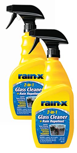 Rain-X 5071268-2 2-in-1 Glass Cleaner and Rain Repellant, 23 oz. (Pack of 2) - Provides a Streak-Free Clean for Automotive Glass While Preventing Sleet, Snow, Ice, and Road Spray Build Up - size: 23 Fl Oz (Pack of 2)