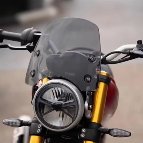 for Speed 400 Scrambler400X 2024 2025 Motorcycle Front Windshield Retro Windshield Spoiler with Bracket Speed400 Scrambler 400X (Transparent) (Gray) - color: Gray