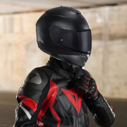 C70 Helmet Visor Replacement Face Shield Compatible with C70/ HJ20M/ FG-17/ FG-ST/IS-17 Motorcycle Helmets (Black) - color: Black