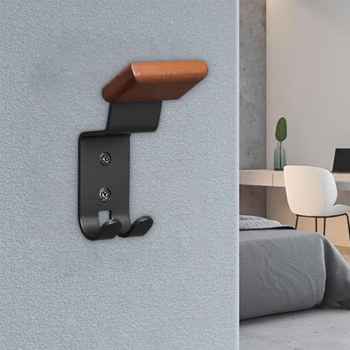Helmet Holder Wall Mount Motorcycle Gear Rack Wooden Steel Heavy Duty Hanger Display Stand with Key Hook Organizer Suitable for Garage Storage, 7.5x5x15.5cm - size: 7.5x5x15.5cm