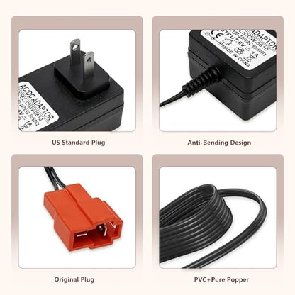 6 Volt Battery Charger for Kids Electric Car, Compatible with Minnie Mouse, BMX X6, Wal-Mart, Moto ATV Quad Car for Kid, Replacement Parts for Ride on Toys Kid TRAX Charger with Red Square Plug - size: Charger