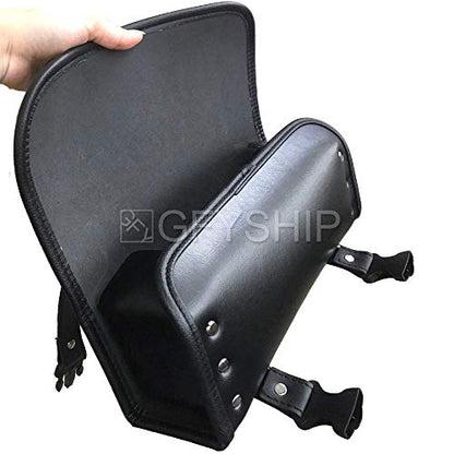 Motorcycle Fork Bag Waterproof Motorbike Tool Bag Handlebar Bag PU Leather Saddlebag Front Rear Storage Tool Pouch