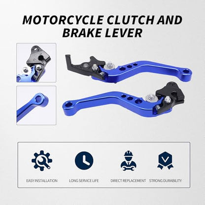 Motorcycle Brake Levers 22mm 7/8" Aluminum Clutch Levers CNC Clutch Handlebar Brake Clutch Levers Brake Pump Handles Universal Clutch Cylinder For Motorcycle Motorbike Pit Bike Moto(Blue)