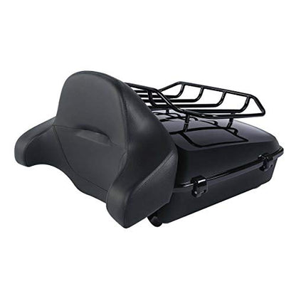 Gloss Black 10.7'' Chopped Tour Luggage Trunk Backrest Detachable Mounting Rack Fit for 2014-2025 Harley Davidson Touring Street Glide Road King Glide - color: Chopped Trunk Set #5