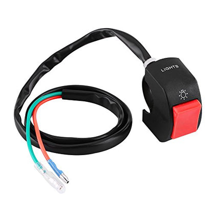 7/8inch Motorcycle Handlebar Switch Control,Universal Mount LED Headlight On/Off Switch with Button for Motorcycle Dirt Bike ATV LED Headlight Light (Red) - color: Red