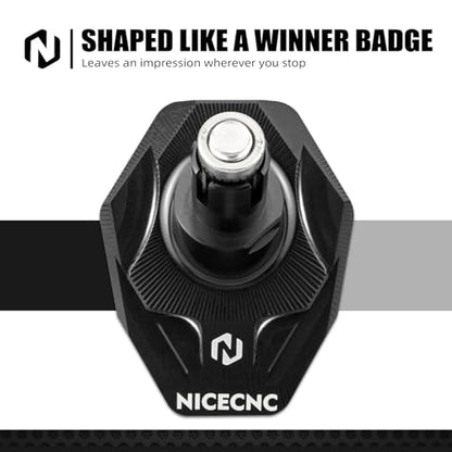 NICECNC Kickstand Foot Extension Pad & Puck, Motorcycle Stand Pad CNC Billet Aluminum Dirt Bike Compatible with KTM 125-530 XC XCW XCF XCF-W EXC EXC-F 2008-2023 Accessories, Black - color: black