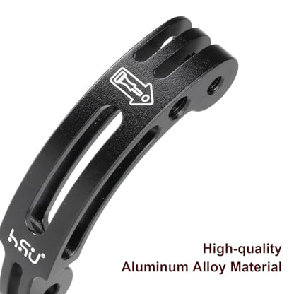HSU Aluminum Alloy Curved Extension Arm (3”) Metal Pole Mount Helmet Stick Extension Arm Mount for Hero 13/12/11/10/9/8/7/6 Black, DJI Osmo Action 5 Pro/4/3 and More Action Cameras (Black)