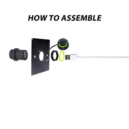 Waterproof Panel USB Connector, Waterproof IP68 USB 3.0 Panel Mount Connector, Female to Female, Bulkhead Extension Adapter, YPM20 2 PCS Pack