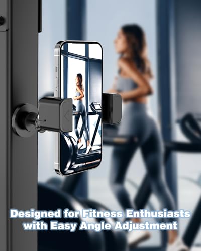 Gym Magnetic Phone Holder, 360°Adjustable, Magnetic Phone Holder Mount for Gym, Portable Gym Accessories, Workout Gift for Men and Women, Compatible with iPhone 16 15 14 13 Pro Max - size: JSF22