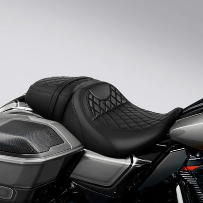 C.C. RIDER Low-Profile Rider&Passenger Seat Fit for Harley Touring 2023-2025 CVO Street Glide FLHXSE CVO Road Glide FLTRXSE 2024-2025 Street Glide FLHX Road Glide FLTRX FLTRXSTSE - size: 06# Gel Black