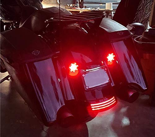 Eagle Lights 2 Inch Bullet Rear Infinity Beam LED Turn Signals and Brake Lights with LED Ring Covers for Harley Davidson - Black / 1157 Base - color: Black
