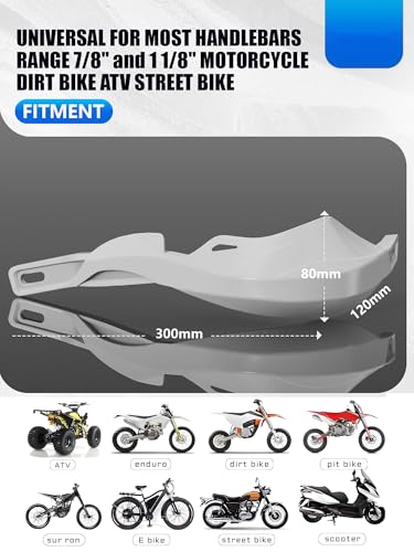 JFG RACING Dirt Bike Handguards,7/8" and 1 1/8" Handlebar Dirtbike Hand Guards Accessories Universal for CRF XR YZF XC KX 125 150 250 300 Motorcycle ATV Pit Bike Ebike Motocross Enduro MX-White - color: white