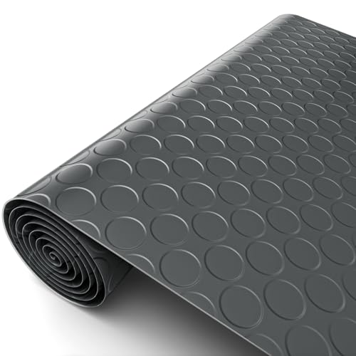 Garage Floor Mat, PVC Flooring Roll Thickened Garage Mats, Heavy Duty Parking Mat Waterproof Nonslip Floor Protector for Car, Trailer, SUV, Basement, Gym (Grey Coin, 4 x 10FT) - color: Grey Coin, size: 4 x 10FT