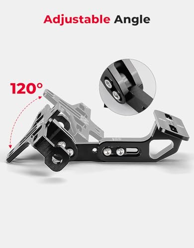 KEMIMOTO Universal Motorcycle License Plate Bracket with LED Light Fender Eliminator Kit CNC Aluminum Motorcycle Tail Tidy License Plate Holder Mount Black - color: Black
