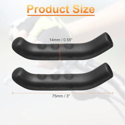 HARFINGTON 3 Pairs Bike Brake Lever Cover Silicone Brake Lever Grip Protector Anti-Slip Brake Handle Protection Covers Sleeve for Mountain Road Bike Cycling, Black - color: Black