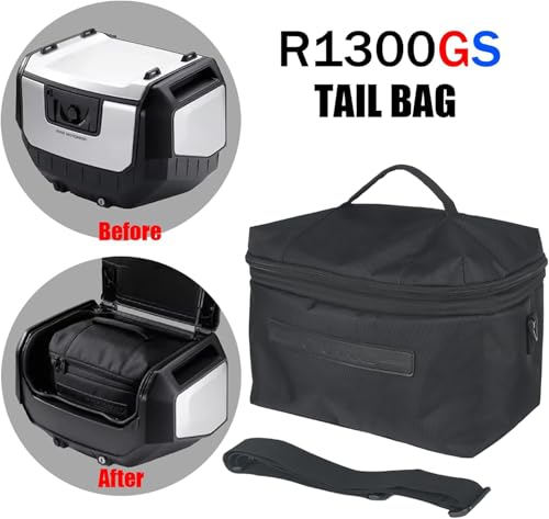 Motorcycle Tail Bag Liner Bag Fits for BMW R1300GS 2023 2024 2025 Luggage Inner Bag Expandable Top Case Pannier Saddlebag R1300GS Tail Box Inner Pocket Travel Luggage Storage Liner Bag(Black)