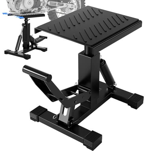 JFG RACING Motorcycle Dirt Bike Stand,1000Lbs Capacity Lift Jack Hoist Table Height Adjustable Lifting Stand Ideal for Dirtbike Pit Bike Repair&Maintainance,Dirt Bike Accessories-Black - color: black