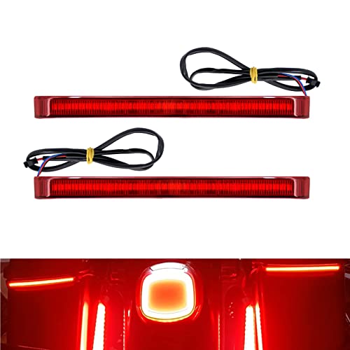 Motorcycle Saddlebag Tail Light Running Brake Sequential Turn Signal LED Lamp Fit for Harley Touring Street Gilde Road King Road Gilde Electra Glide Ultra Limited 2014-2023 (Red Lens) - color: Red Lens
