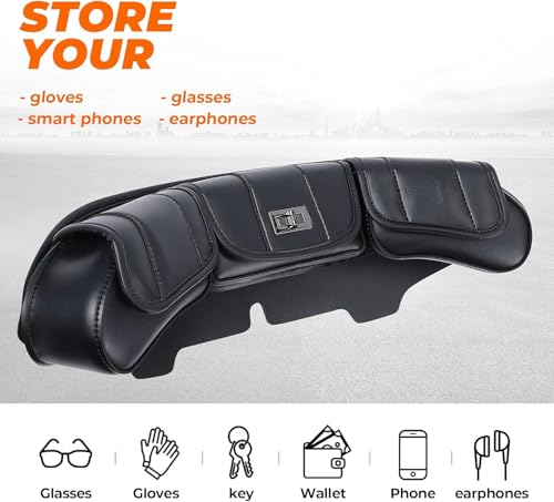 KEMIMOTO Windshield Bags Batwing Fairing 3 Pouches Pocket Compatible with 1996 1997 1998-2013 Touring Street Glide Road Glide FLHX FLH - style: Before 2014