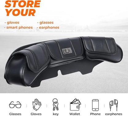 KEMIMOTO Windshield Bags Batwing Fairing 3 Pouches Pocket Compatible with 1996 1997 1998-2013 Touring Street Glide Road Glide FLHX FLH - style: Before 2014