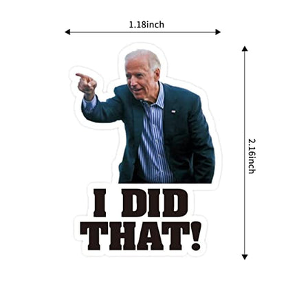 100 Pcs I Did That Biden Stickers,Joe Biden Stickers Funny I Did That - Pointed to Your Left,That's All Me Car Bumper Reflective Waterproof Humor Decals for Motorcycle Helmet Laptop Window