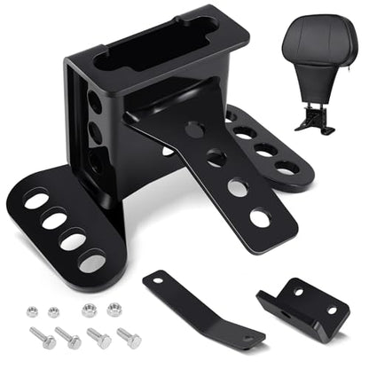 PBYMT Rider Driver Backrest Mounting Hardware Kit, Adjustable Driver Rider Backrest Bracket Fit for Harley Davidson Touring Street Glide Electra Glide Road Glide Road King CVO 1988-2024 (Black) - color: Black