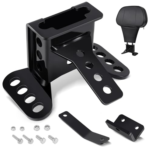 PBYMT Rider Driver Backrest Mounting Hardware Kit, Adjustable Driver Rider Backrest Bracket Fit for Harley Davidson Touring Street Glide Electra Glide Road Glide Road King CVO 1988-2024 (Black) - color: Black