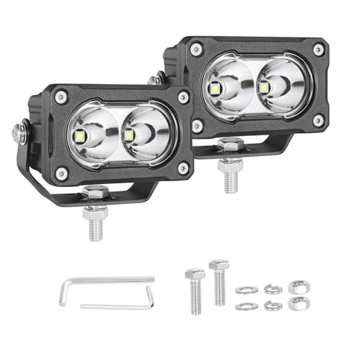 LED Pods, 2Pcs 40W 3 Inch Driving Lights Off Road Spot Lights Small LED Fog Light Pods Reverse Bumper Light for Truck Motorcycle UTV ATV Boat Surron - color: White Spot Lights