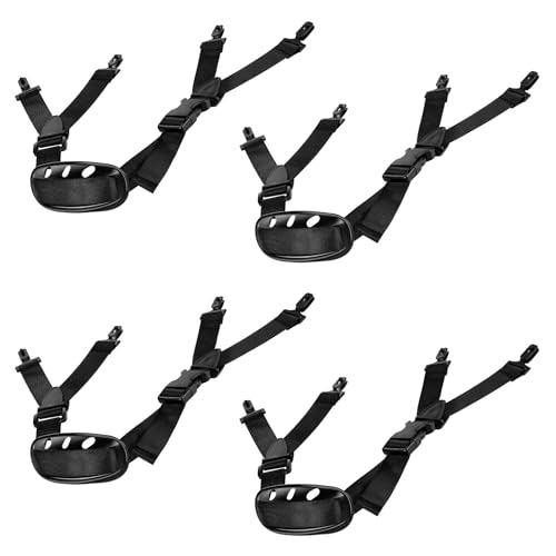 4Pack Universal Hard Hat Chin Strap, Y Shape Black Elastic Strap for Construction and Industrial Worker Hat, Black Helmet Elastic Straps for Bike Helmet