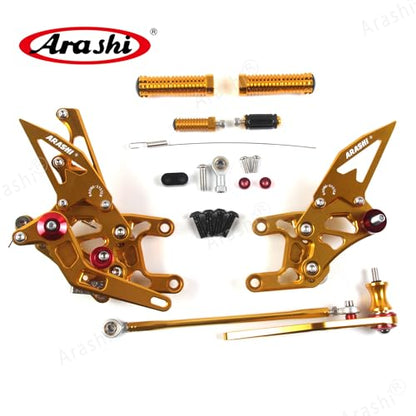 Arashi Version 2.0 Adjustable Rearsets for Honda CBR1000RR 2012-2017 SP include non-ABS, Gold - color: Gold, size: CBR1000RR 2012-2017 SP include non-ABS