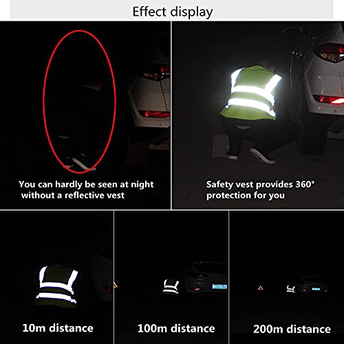 Reflective Safety Vest for Women Men High Visibility Security With Pocket Zipper Front Meet ANSI/ISEA Standard - color: Green(cloth), size: Small