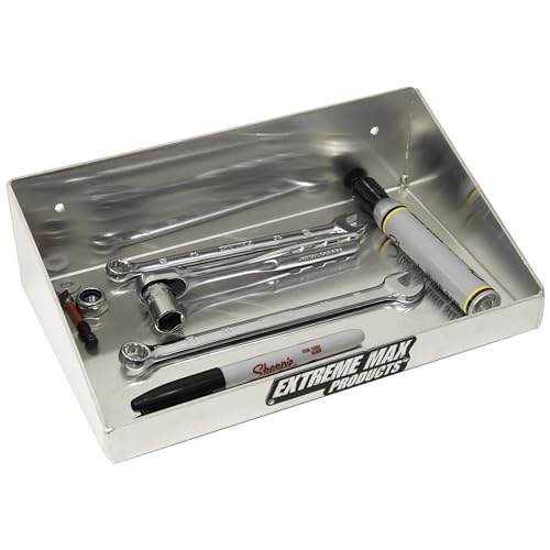 Extreme Max 5001.6632 Wall-Mount Aluminum Mini Work Tray for Race Trailer, Garage, Shop, Enclosed Trailer, Toy Hauler - 10" x 6", Silver - color: Silver
