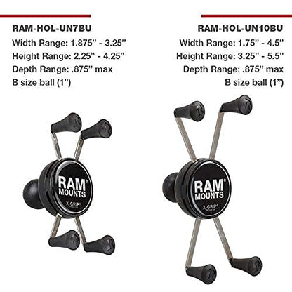 RAM MOUNTS X-Grip Universal Smartphone Holder Cradle – B Size 1" Ball (RAM-HOL-UN7BU) - style: Small Phones