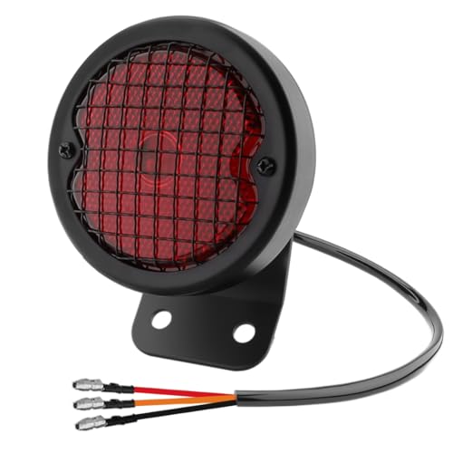TSUNG Motorcycle LED Tail Light Grille with License Plate Light Rear Brake Stop Light Custom Taillight Compatible with Bobber Chopper Cafe Racer Cruiser Sporster 883 Rebel 500 Shadow (Mesh) - color: Mesh