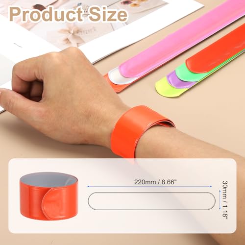 PATIKIL 22cm/8.7in Reflective Bands, 12pcs Reflective Arm Bands Straps Wrist Reflective Running Gear Safety Reflective Straps Bracelets High Visibility for Night Walking Bicycle - color: Orange