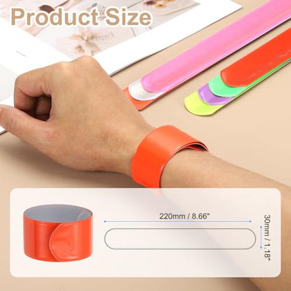 PATIKIL 22cm/8.7in Reflective Bands, 12pcs Reflective Arm Bands Straps Wrist Reflective Running Gear Safety Reflective Straps Bracelets High Visibility for Night Walking Bicycle - color: Orange