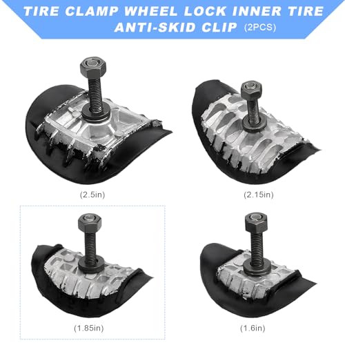 KVAEY Motorcycle Wheel Rim Lock, 1.6" Tire Clamp Wheel Lock with Molded Rubber Stoppers Prevent Inner Tube Wear, Motorcycle Rim Lock Replacement for Motocross Dual Sport Dirt Bike (1.85", 2PCS) - size: 2 Pieces, style: 1.85"