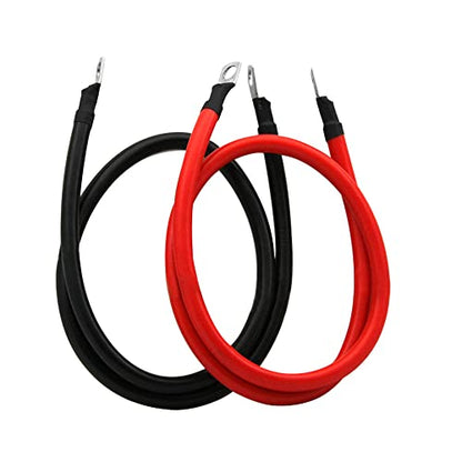 2 AWG Battery Cable 2 Gauge Pure Copper Battery Inverter Cables with 3/8 in Lugs Both Ends Power Inverter Wire Set for Automotive Solar Power Inverter Marine Boat RV Car Motorcycle (5FT) - size: 5 ft