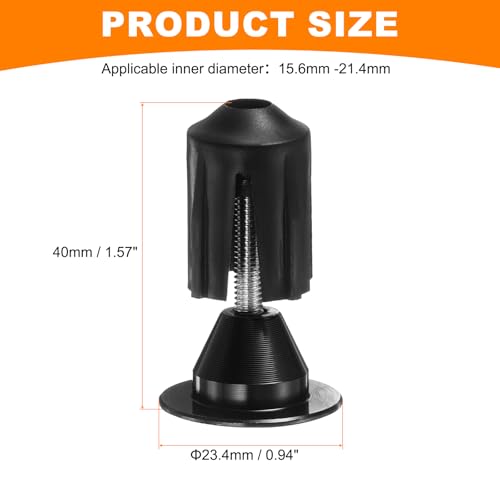 HARFINGTON Bike Handlebar End Plugs Aluminum Bar End Caps 16-21mm Adjustment Expanding Locking with Tool for MTB Road BMX Fixed Gear Bike, Black - color: Black