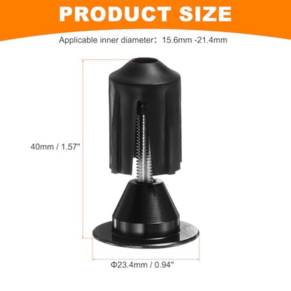 HARFINGTON Bike Handlebar End Plugs Aluminum Bar End Caps 16-21mm Adjustment Expanding Locking with Tool for MTB Road BMX Fixed Gear Bike, Black - color: Black