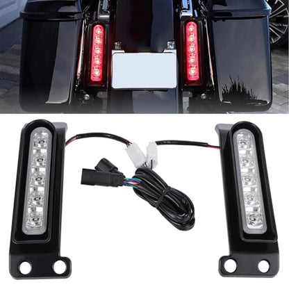 LED Filler Panel Lights Rear Fender Light Turn Signals Lamp Brake Tail Lights Fit for Harley Touring Electra Glide Ultra Limited Road King Road Glide 2014-2024(Black Housing Transparent Lens) - color: Black Housing Transparent Lens