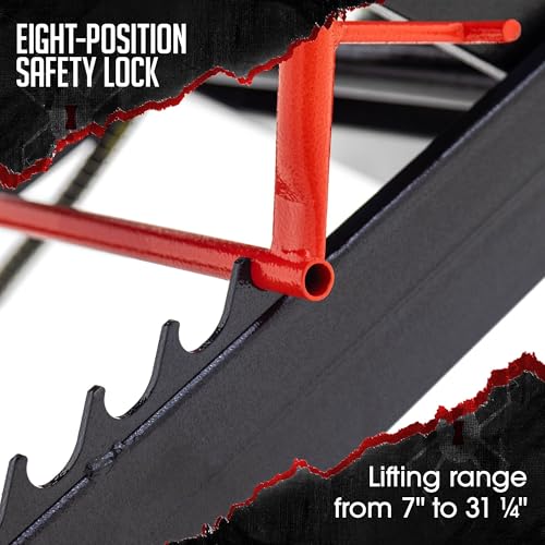 Motorcycle Lift Table, Pneumatic, 1,500 lb, ProLift, 31.25" H, Jack, Black Widow